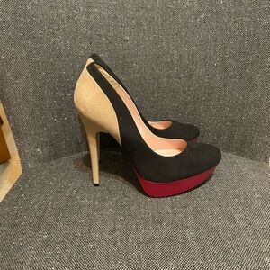 Elegant Black and Beige Heels